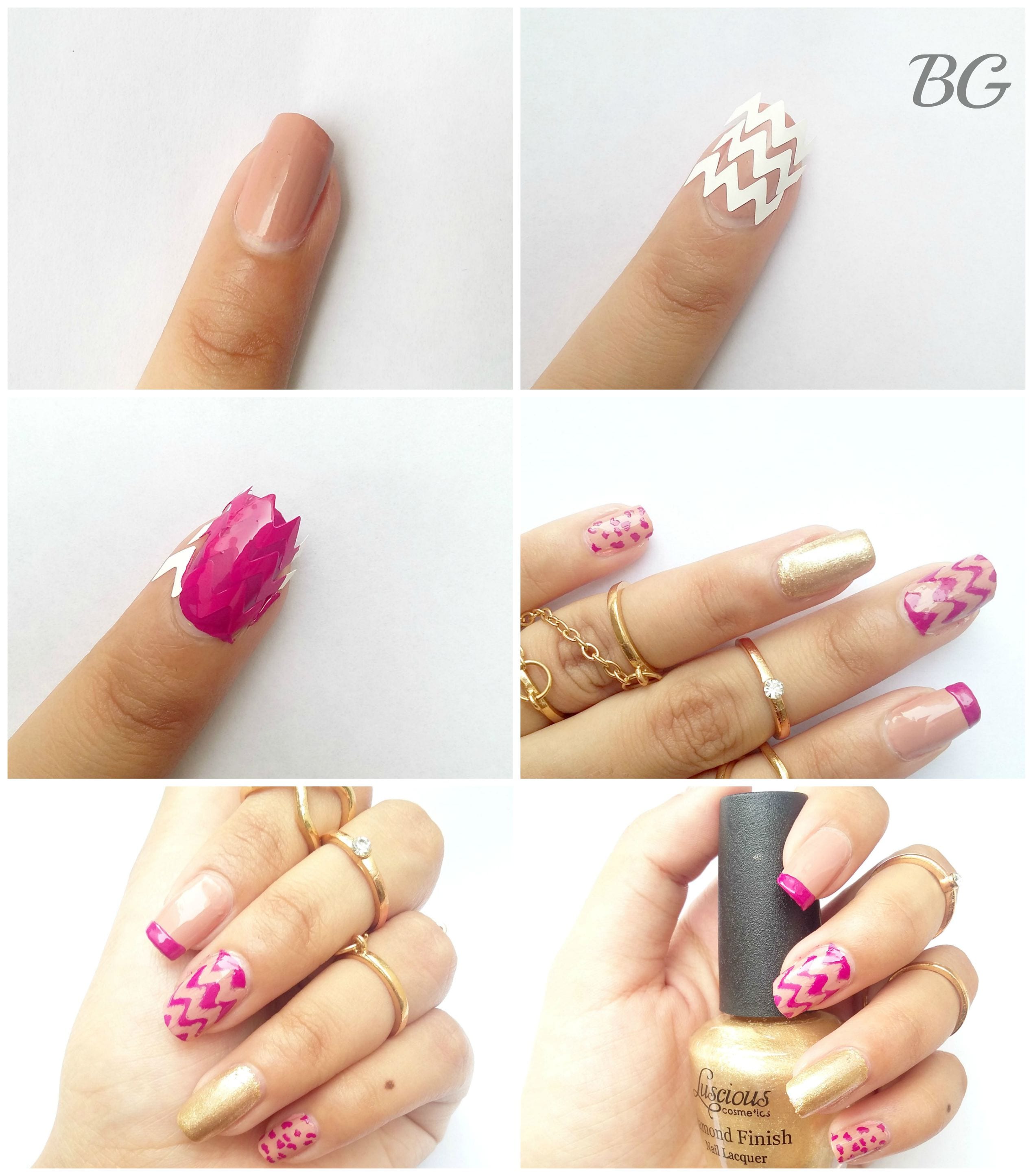 Diy Gold Chevron Nail Design Step By Step Nail Art Tutorial