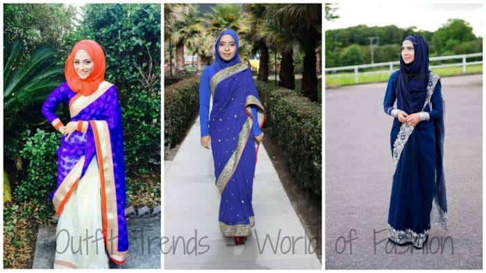 hijab saree designs1