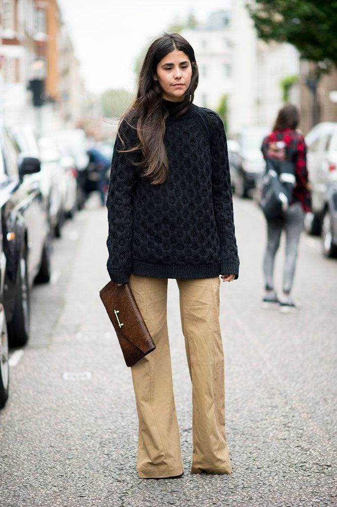 oversized sweater with loose fit pants