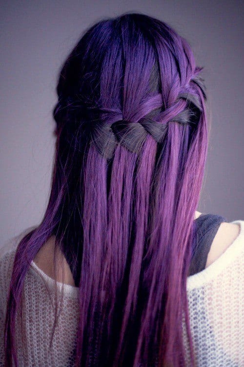 Black and Violet Waterfall Braid