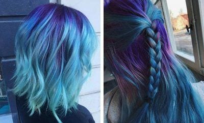 Blue and Purple shade hairstyle