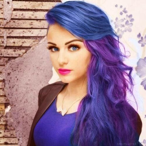 Blue and Purple shade hairstyle