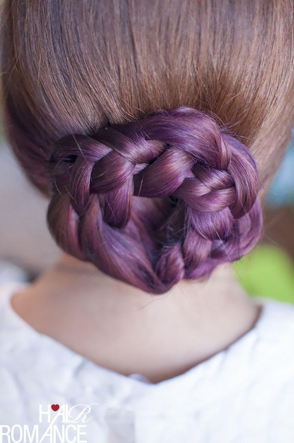 Purple Braid Bun Hairstyle