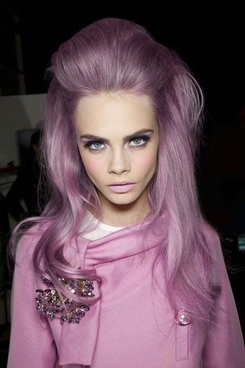 Cara Delvingne Purple Shade Hairstyle