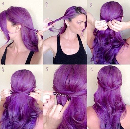 Cute purple Hairstyle tutorial