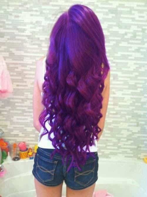 Deep Shade of Purple Curl Hairstyle