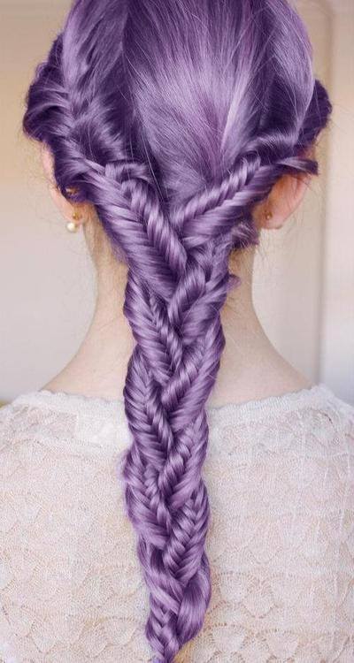 Grey and Purple hairstyle