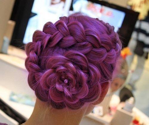 Purple Floral Bun