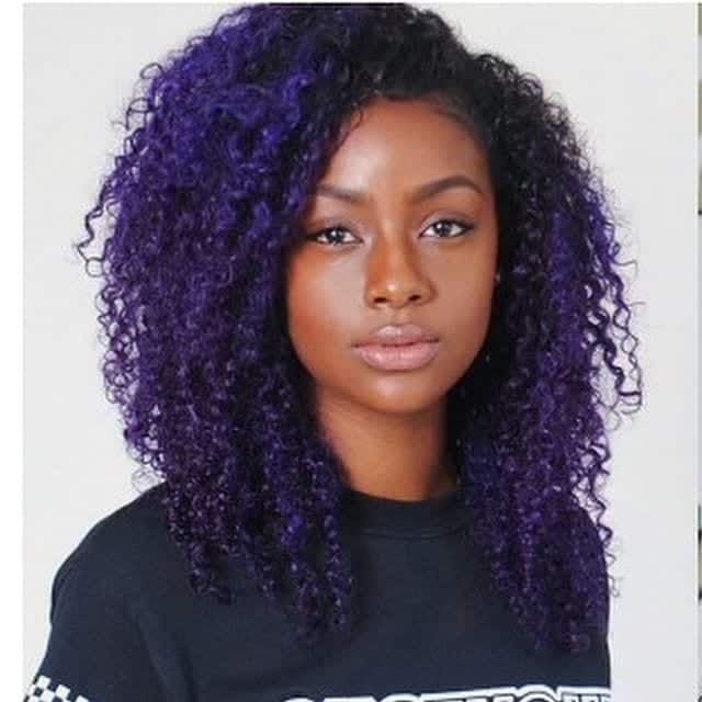 purple hairstyle for black girl