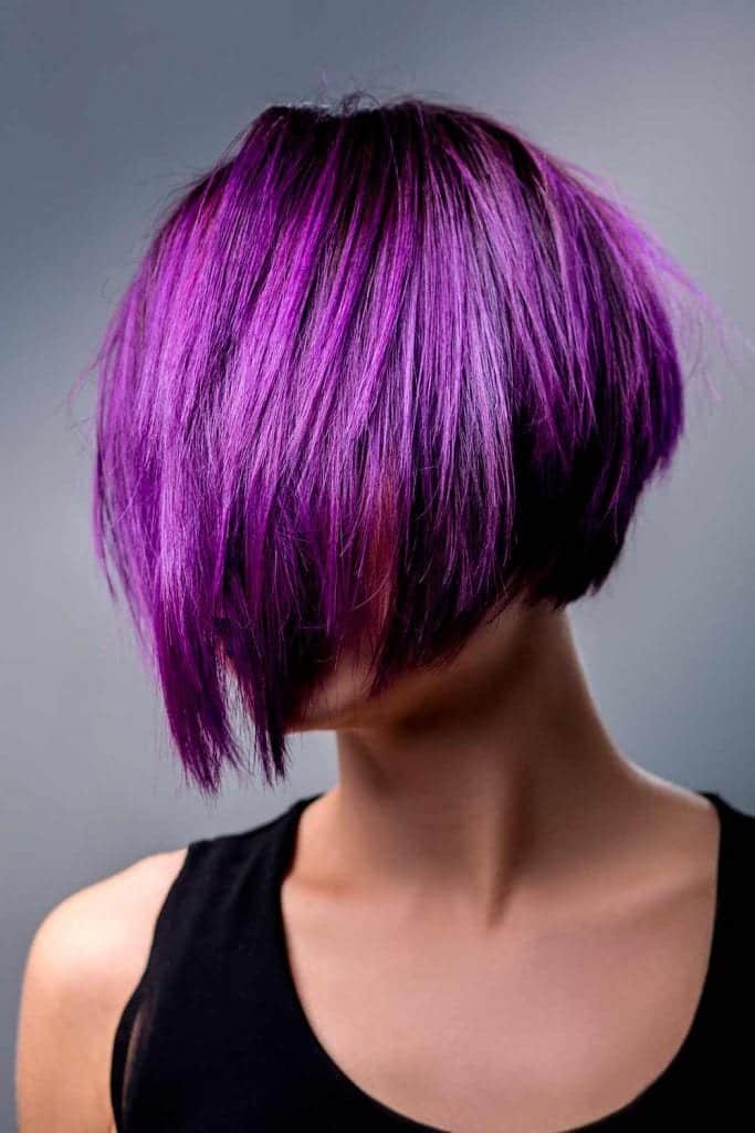 purple bob hairstyle