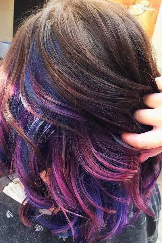 dark purple hair style