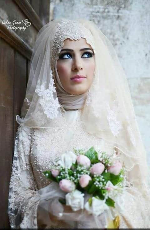 Wedding Hijab Styles - 20 Simple Bridal Hijab Tutorials