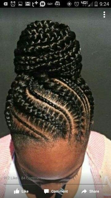 #20 - Cornrow Braided High Bun