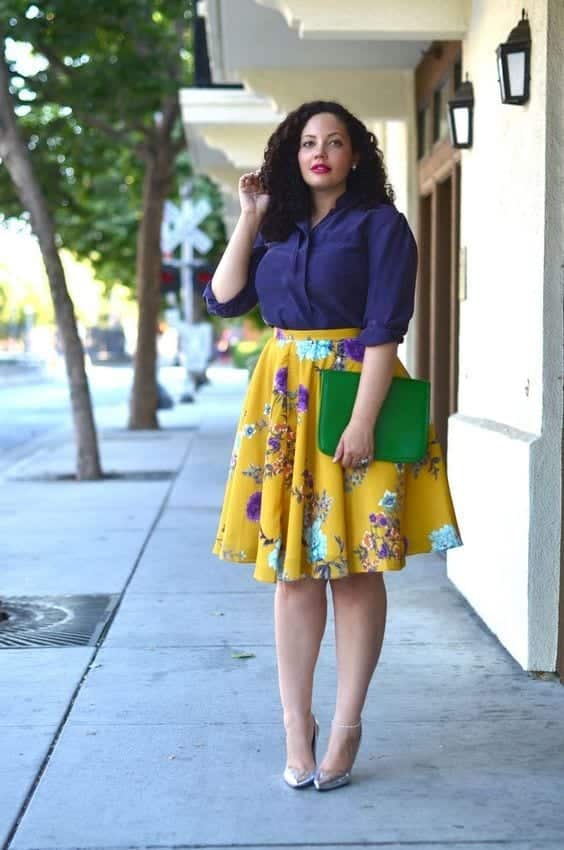 #11 - Professional skirt outfit, with tucked in shirt and heels