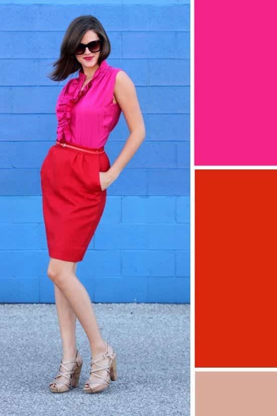 Funky Fashioned Pink and Red Combination Dresses (1)