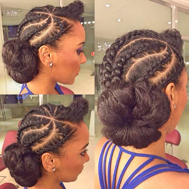 #9 - Classy Cornrow Updo