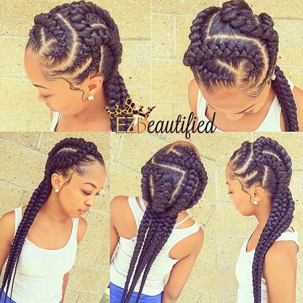 #11 - Kriss-kross Cornrow Braids