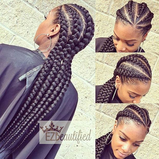 #2 - Long Cornrow Hairdo