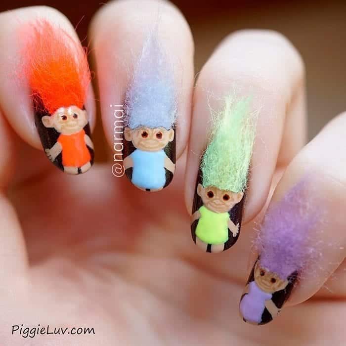 #16 - Cute Cartoon Furry Nail Idea