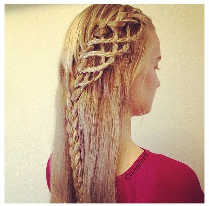 #8 - Numerous Braid Hairdo for Round Faces