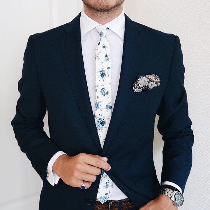 floral printed necktie