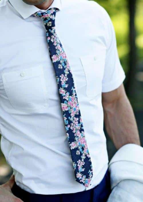 floral printed tie for men