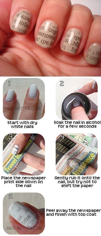 Newspaper-Nail-Art-Design