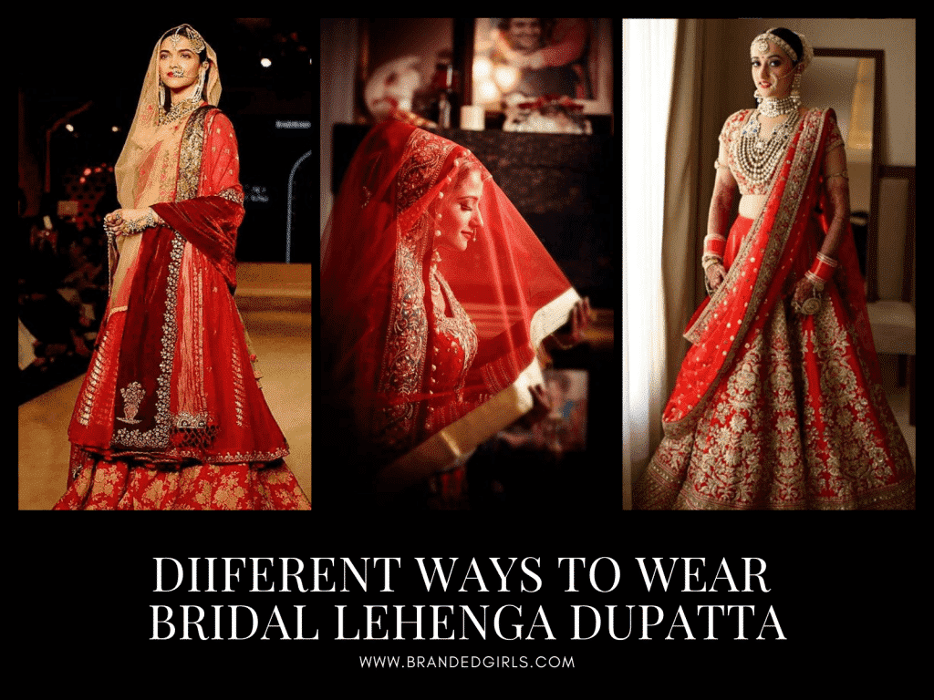 How to Wear Bridal Lehenga Dupatta