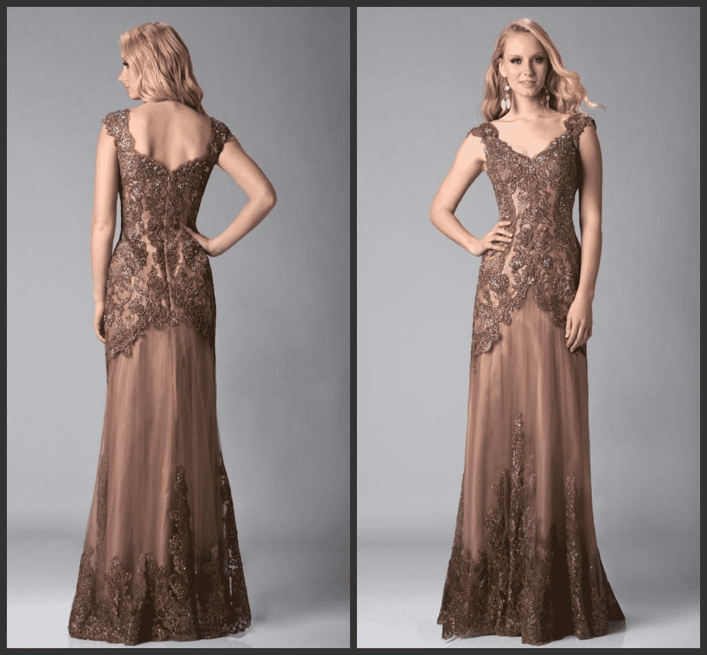 bronze wedding gown