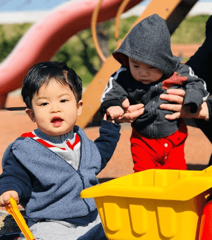 Japanese boys in playground