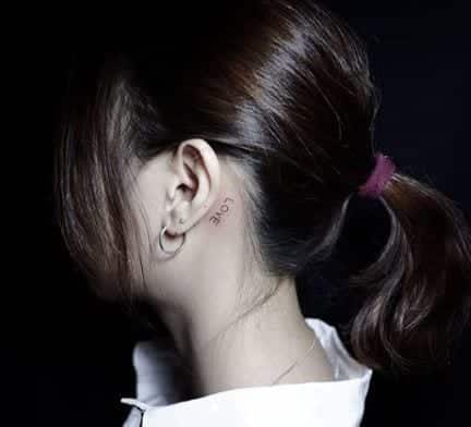 behind the ear tattoo