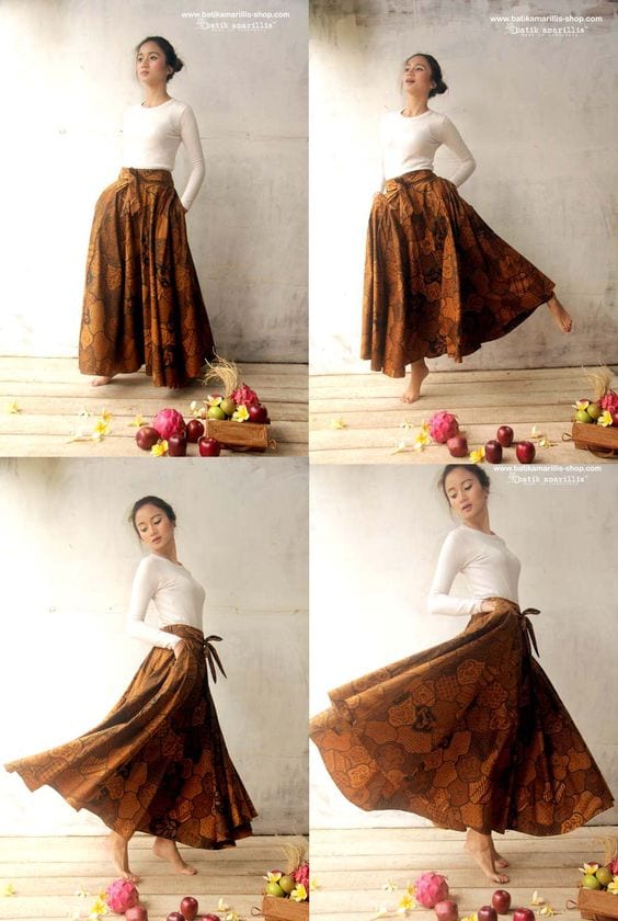 Indonesian batik printed skirt