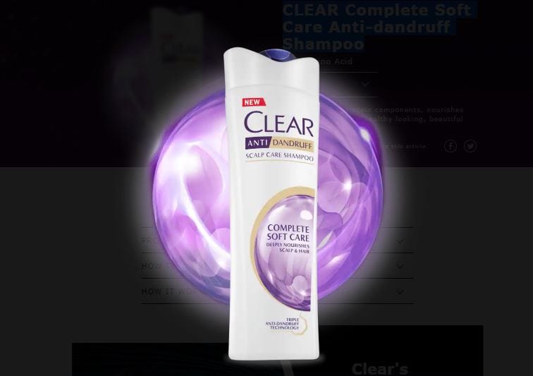 clear complete soft care shampoo