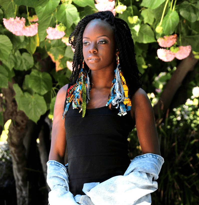 shredded african wax print earrings