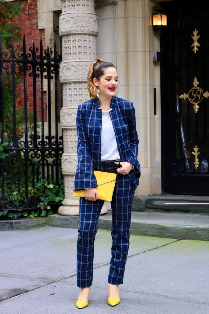 Double Check Print with Blue Plaid Pants