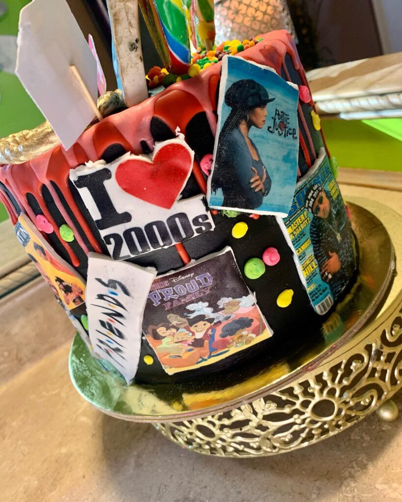 2000s themed birthday cake