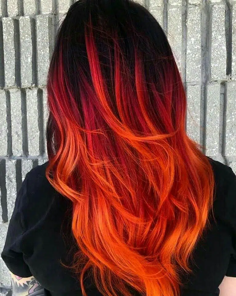 Red Orange Ombre Hair