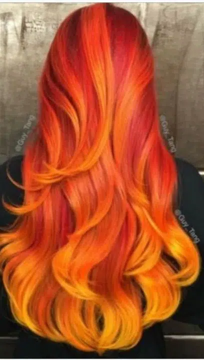 Red Orange Ombre Hair