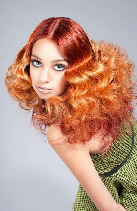 Red Orange Ombre Hair