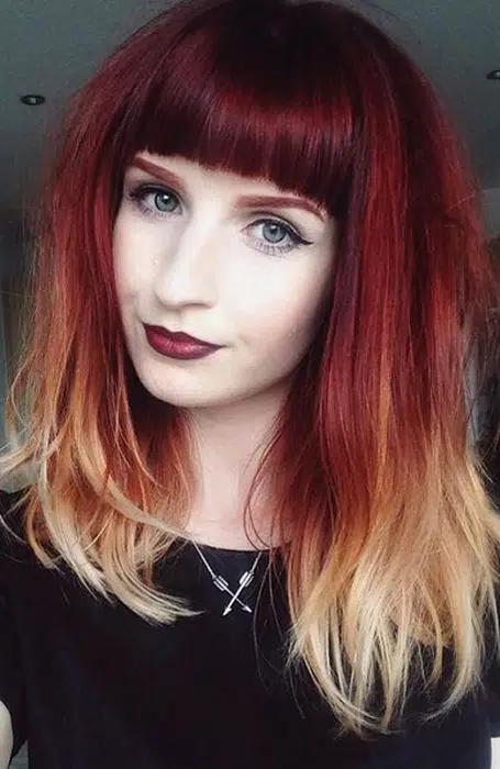 Red Orange Ombre Hair