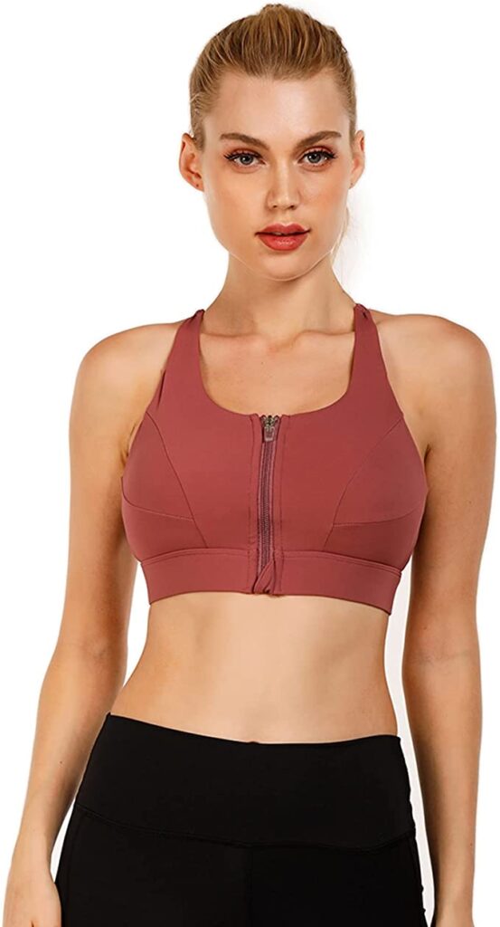 best zip front sports bra with adjustable straps